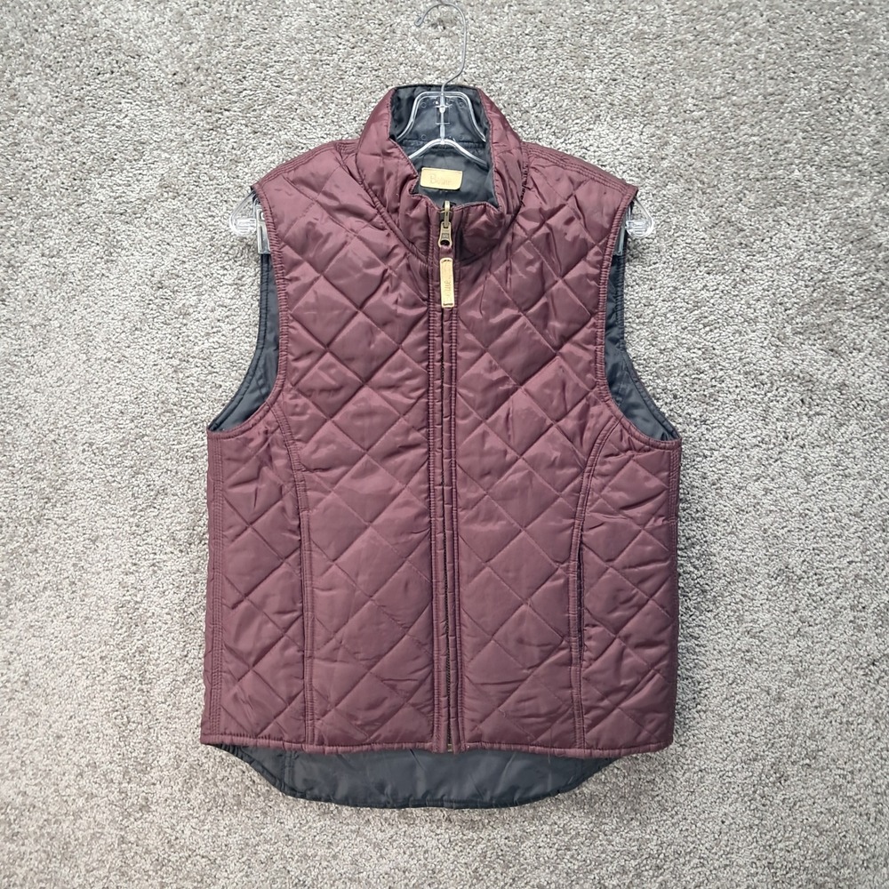 Berne Womens Burgundy Diamond Quilted Full Zip Stand Collar Vest 7790